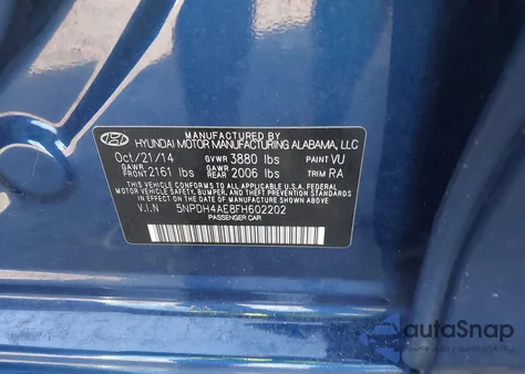 2015 Hyundai Elantra Se из США, поврежденный, VIN 5NPDH4AE8FH602202